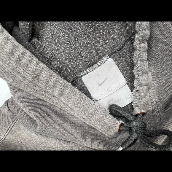 Vintage Nike Hoodie Taupe Center Swoosh Spell Out - Picture 4 of 5